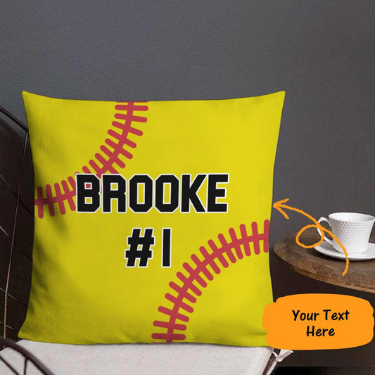 Custom Softball Personalized Throw Pillow Best Gift for Him